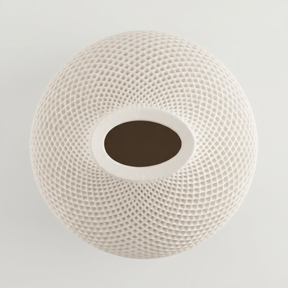 Teardrop Honeycomb Vase, Gypsum White 5"