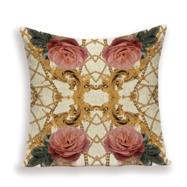 Cotton Linen Lion Head Throw Cushion Cover