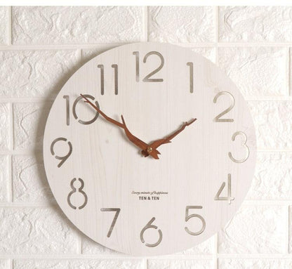 12-Inch Nordic Modern Wooden 3D Wall Clock