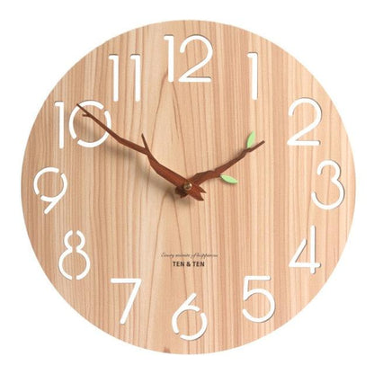 12-Inch Nordic Modern Wooden 3D Wall Clock